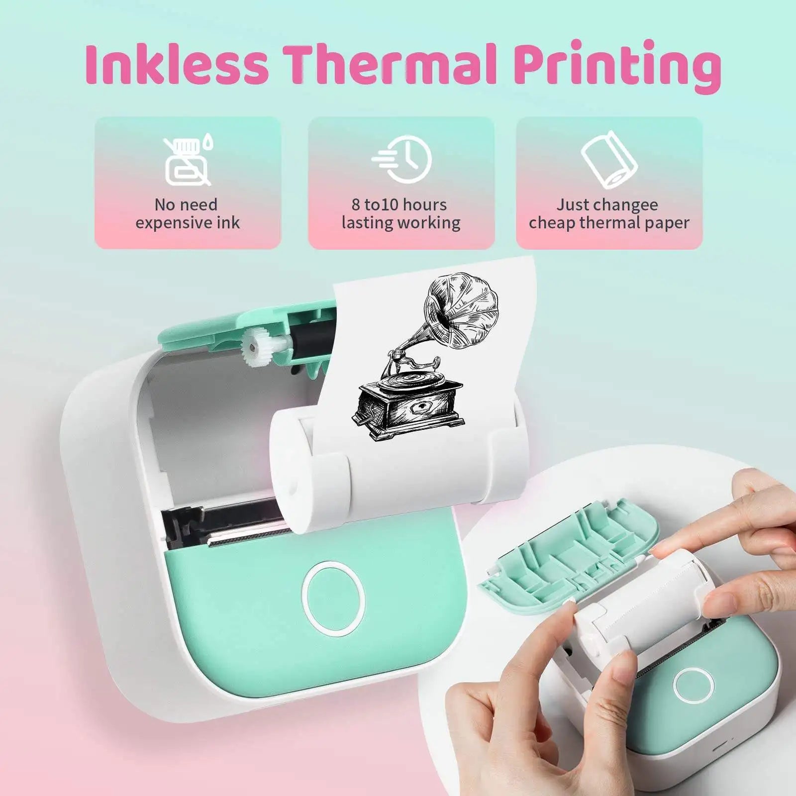 Portable Mini Thermal Label Printer