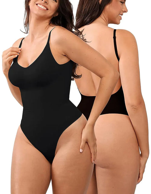 Load image into Gallery viewer, Womens Backless Bodysuits Shapewear Thong Seamless Tummy Control Butt Lifter Body Shaper Corset Slimming Camisole Tops
