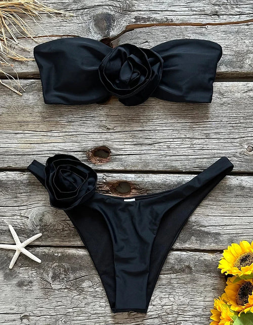 Load image into Gallery viewer, Two-Pieces Floral Lace Up Swimwear
